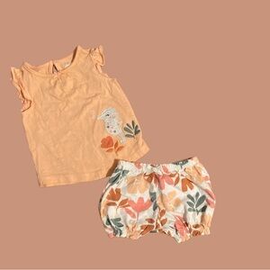 Carter's Peach and Floral Baby Two-Piece Set